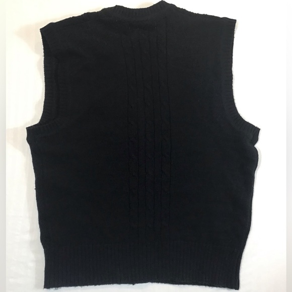80s Vintage Options Womens Cable Knit Sweater Vest Size XL Sleeveless Button Up - Picture 3 of 16